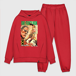 Мужской костюм оверсайз One-Punch Man: Сайтама и Кинг, цвет: красный