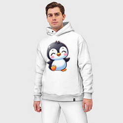 Мужской костюм оверсайз Маленький радостный пингвинчик, цвет: белый — фото 2
