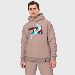 Мужской костюм оверсайз Сон Джин-Ву - Поднятие уровня в одиночку, цвет: пыльно-розовый — фото 2