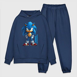 Мужской костюм оверсайз Sonic - poster style, цвет: тёмно-синий
