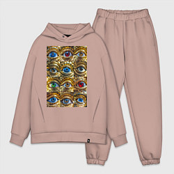 Мужской костюм оверсайз Глаза разноцветные из золота в стиле стимпанк