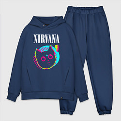 Мужской костюм оверсайз Nirvana rock star cat, цвет: тёмно-синий