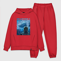 Мужской костюм оверсайз Helldivers 2: ПТСР, цвет: красный