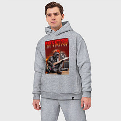 Мужской костюм оверсайз Котяра гитарист - панк не умер, цвет: меланж — фото 2