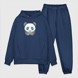 Мужской костюм оверсайз Маленькая забавная панда, цвет: тёмно-синий