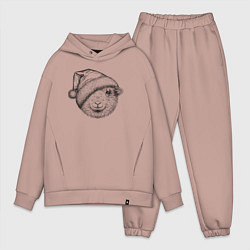 Мужской костюм оверсайз Новогодняя овечка, цвет: пыльно-розовый