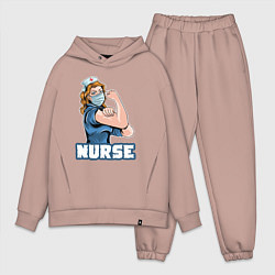 Мужской костюм оверсайз Good nurse, цвет: пыльно-розовый