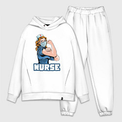 Мужской костюм оверсайз Good nurse, цвет: белый