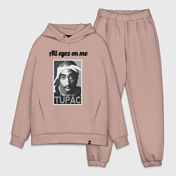Мужской костюм оверсайз 2pac Art All eayz on me, цвет: пыльно-розовый