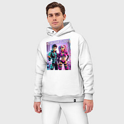 Мужской костюм оверсайз Barbie and Ken Voxel ai art Minecraft 2099, цвет: белый — фото 2