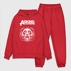 Мужской костюм оверсайз Asking Alexandria rock panda, цвет: красный