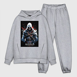 Мужской костюм оверсайз Assassins creed огненный фон, цвет: меланж