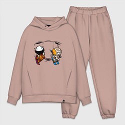 Мужской костюм оверсайз Лунная гонка, цвет: пыльно-розовый