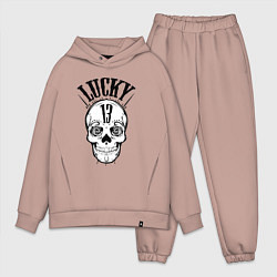 Мужской костюм оверсайз Lucky skull, цвет: пыльно-розовый