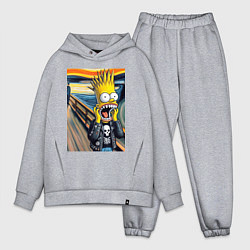 Мужской костюм оверсайз Барт Симпсон кричит - мем нейросеть, цвет: меланж