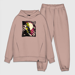 Мужской костюм оверсайз Пушистый защитник, цвет: пыльно-розовый