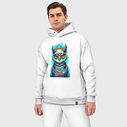 Мужской костюм оверсайз Современная сова, цвет: белый — фото 2