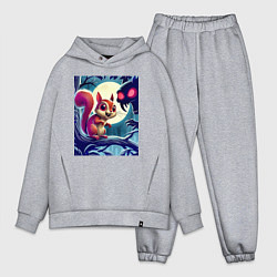 Мужской костюм оверсайз Милая пушистая лесная белочка - ужас, цвет: меланж