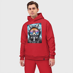 Мужской костюм оверсайз Urban fox - ai art, цвет: красный — фото 2