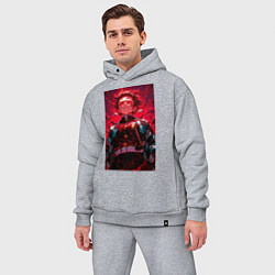 Мужской костюм оверсайз Клинок, рассекающий демонов Тандзиро Камадо охотни, цвет: меланж — фото 2