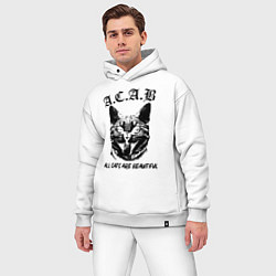 Мужской костюм оверсайз All cats are beautiful, цвет: белый — фото 2