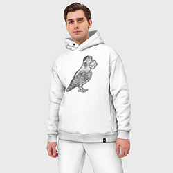 Мужской костюм оверсайз Голубь почтарь, цвет: белый — фото 2