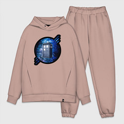 Мужской костюм оверсайз Tardis in space, цвет: пыльно-розовый