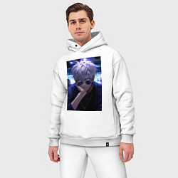 Мужской костюм оверсайз Магическая битва Сатору Годзё в баре, цвет: белый — фото 2