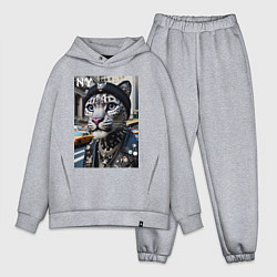 Мужской костюм оверсайз Леопард панк из Нью-Йорка - нейросеть, цвет: меланж