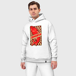 Мужской костюм оверсайз Рыбный коммунизм, цвет: белый — фото 2