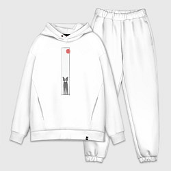 Мужской костюм оверсайз Хитрая лиса в рамке, цвет: белый