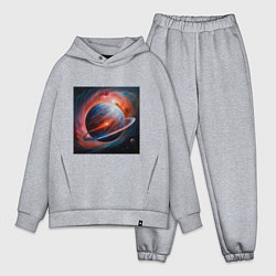 Мужской костюм оверсайз Огненная планета, цвет: меланж