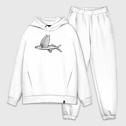 Мужской костюм оверсайз Летучая рыба, цвет: белый