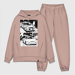 Мужской костюм оверсайз Nissan silvia subaru forester, цвет: пыльно-розовый