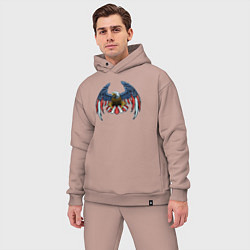 Мужской костюм оверсайз Eagle of USA, цвет: пыльно-розовый — фото 2