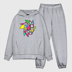 Мужской костюм оверсайз Абстрактный радужный коллейдоскоп, цвет: меланж