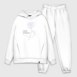 Мужской костюм оверсайз BTS love myself, цвет: белый