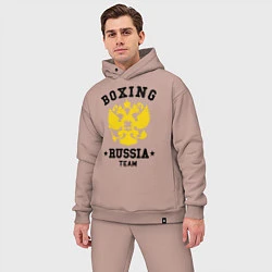 Мужской костюм оверсайз Boxing Russia Team, цвет: пыльно-розовый — фото 2