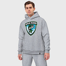 Мужской костюм оверсайз Wild bass fishing, цвет: меланж — фото 2