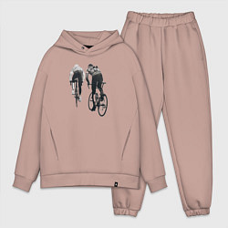 Мужской костюм оверсайз Велосипедисты, цвет: пыльно-розовый