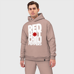 Мужской костюм оверсайз RHCP - title and logo, цвет: пыльно-розовый — фото 2