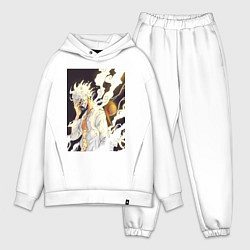 Мужской костюм оверсайз Ван-Пис Луффи джойбой, цвет: белый