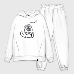 Мужской костюм оверсайз Котик вау, цвет: белый