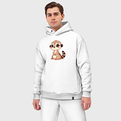 Мужской костюм оверсайз Милый сурикат, цвет: белый — фото 2