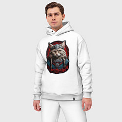 Мужской костюм оверсайз Кот викинг, цвет: белый — фото 2