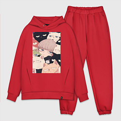 Мужской костюм оверсайз Девушка с котиками