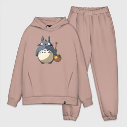 Мужской костюм оверсайз Смешной тоторо, цвет: пыльно-розовый