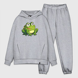 Мужской костюм оверсайз Смешная жаба, цвет: меланж