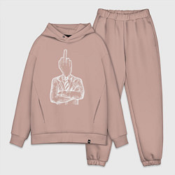 Мужской костюм оверсайз Fuck boss, цвет: пыльно-розовый