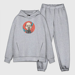 Мужской костюм оверсайз Портрет Владимира Ленина, цвет: меланж